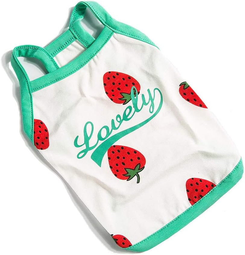 Dog Costume Summer Pet Dog Cat Summer New Strawberry Camisole Lovely Dog Wedding Dress Dog Clothes Cat Clothes Dog Surgical Vest Medical Dog Vest Cat Outdoor