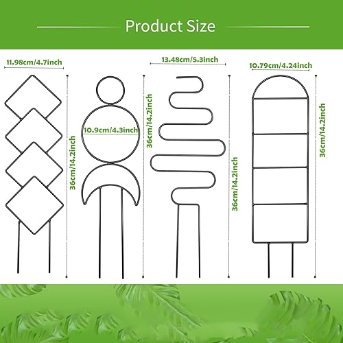 Miniatura 9 de 4 piezas de enrejado para plantas de interior para plantas en macetas, enrejado de metal pequeño para plantas en maceta, mini enrejado para plantas
