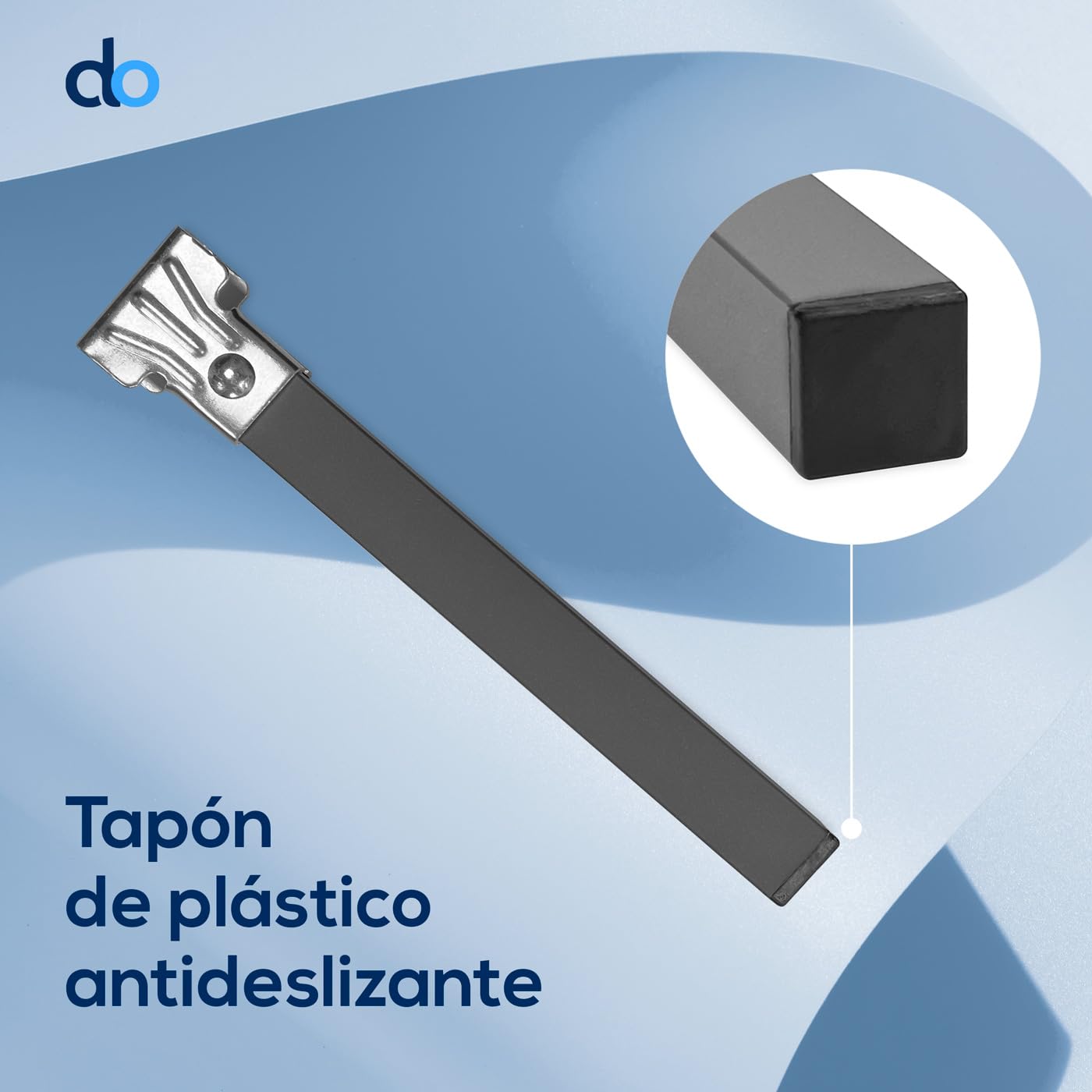DUÉRMETE ONLINE Set di 4 gambe quadrate con morsetto per rete da 30 x 30 mm, altezza 27 cm, grigio, 27 cm
