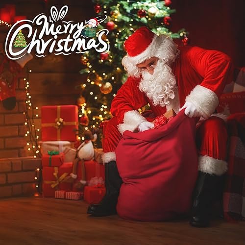 Miniatura 7 de Shintop 2 sacos de terciopelo de Papá Noel, bolsas de regalo de Navidad reutilizables con cordón de 27 x 20 pulgadas, bolsa de regalo grande con