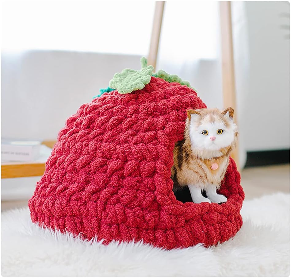 Chunky Knit Chenille Yarn for Hand Knitting Blankets, Super Soft Big Jumbo Blanket Yarn (Red)
