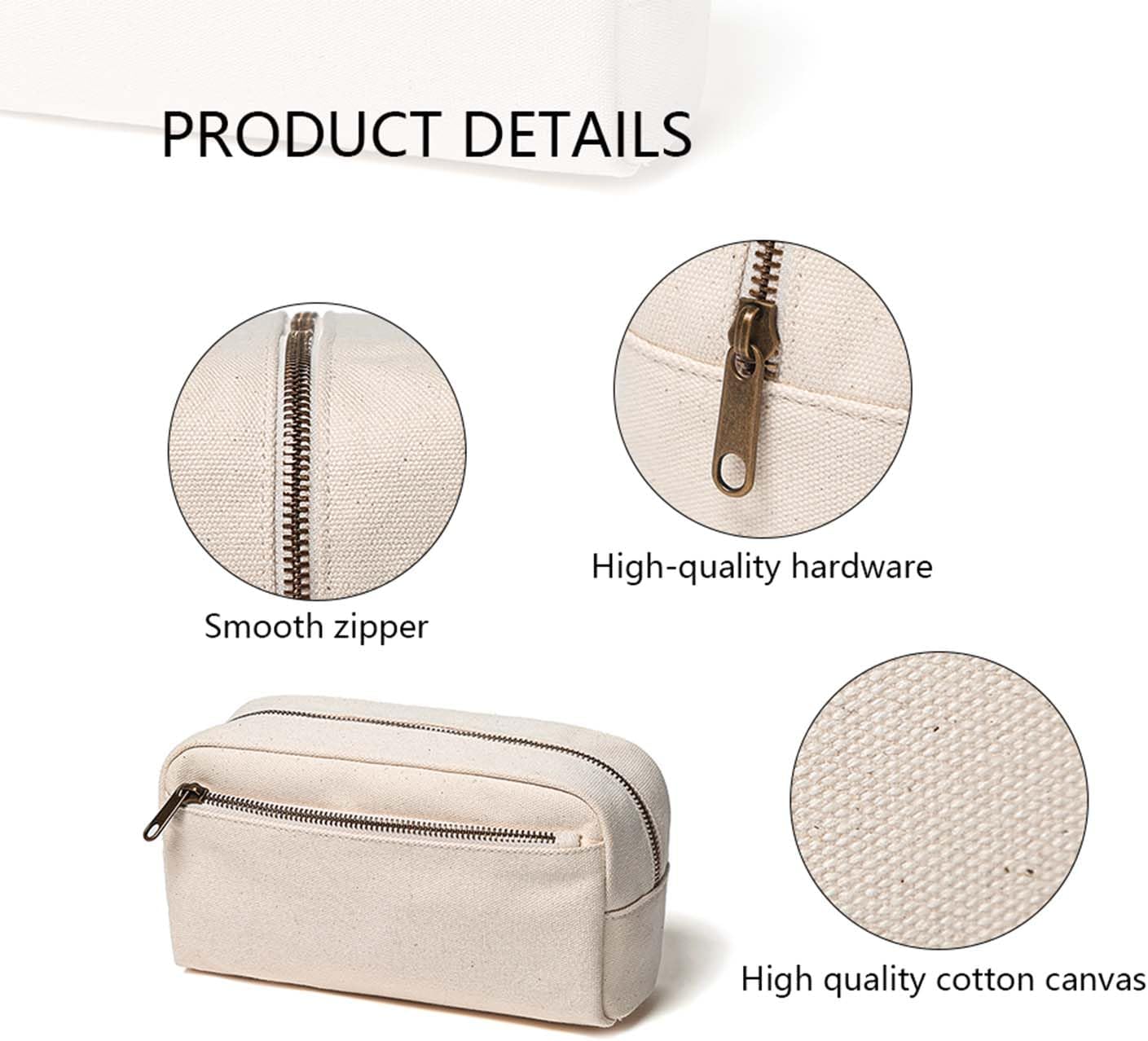 Female cosmetic bags Canvas toiletry bags Wash bags with large capacity Simple design but multifunction - Image 4