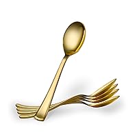 Vista 11 de Plasticpro Tenedores desechables de plástico dorado resistente, cubiertos de plástico elegantes que parecen cubiertos de oro real, utensilios