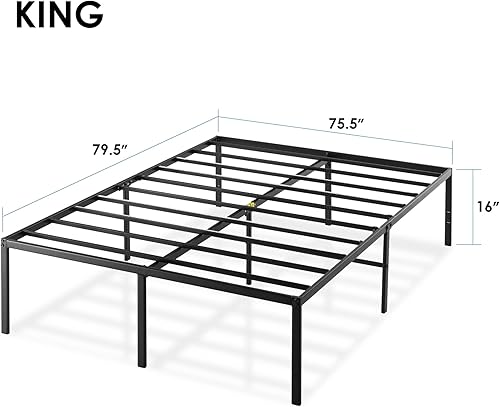 Miniatura 66 de Best Price Mattress Marco de cama de plataforma de metal de 18 pulgadas, listones de acero resistente, blanco, tamaño Queen