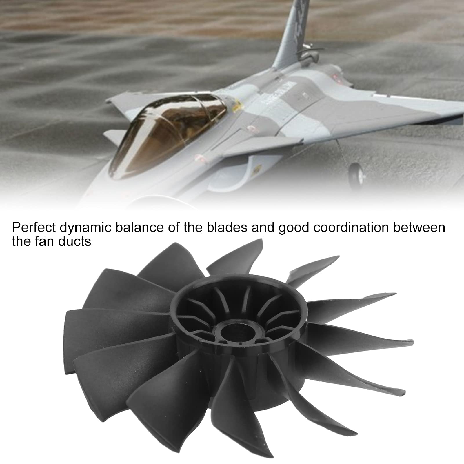 RC Ducted Fan Blade, 50mm/2.0in 12 Blades Propeller Stable Mini Ducted Fan for RC Model EDF Jet Airplane Aircraft RC Planes (Reverse) - Image 2