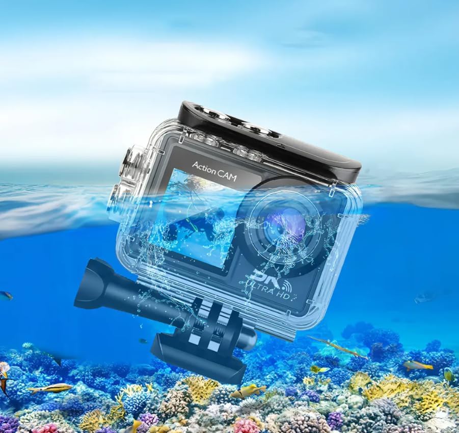 SWZEC Kozenix Action Camera + scheda di memoria da 64 GB(Grigio)