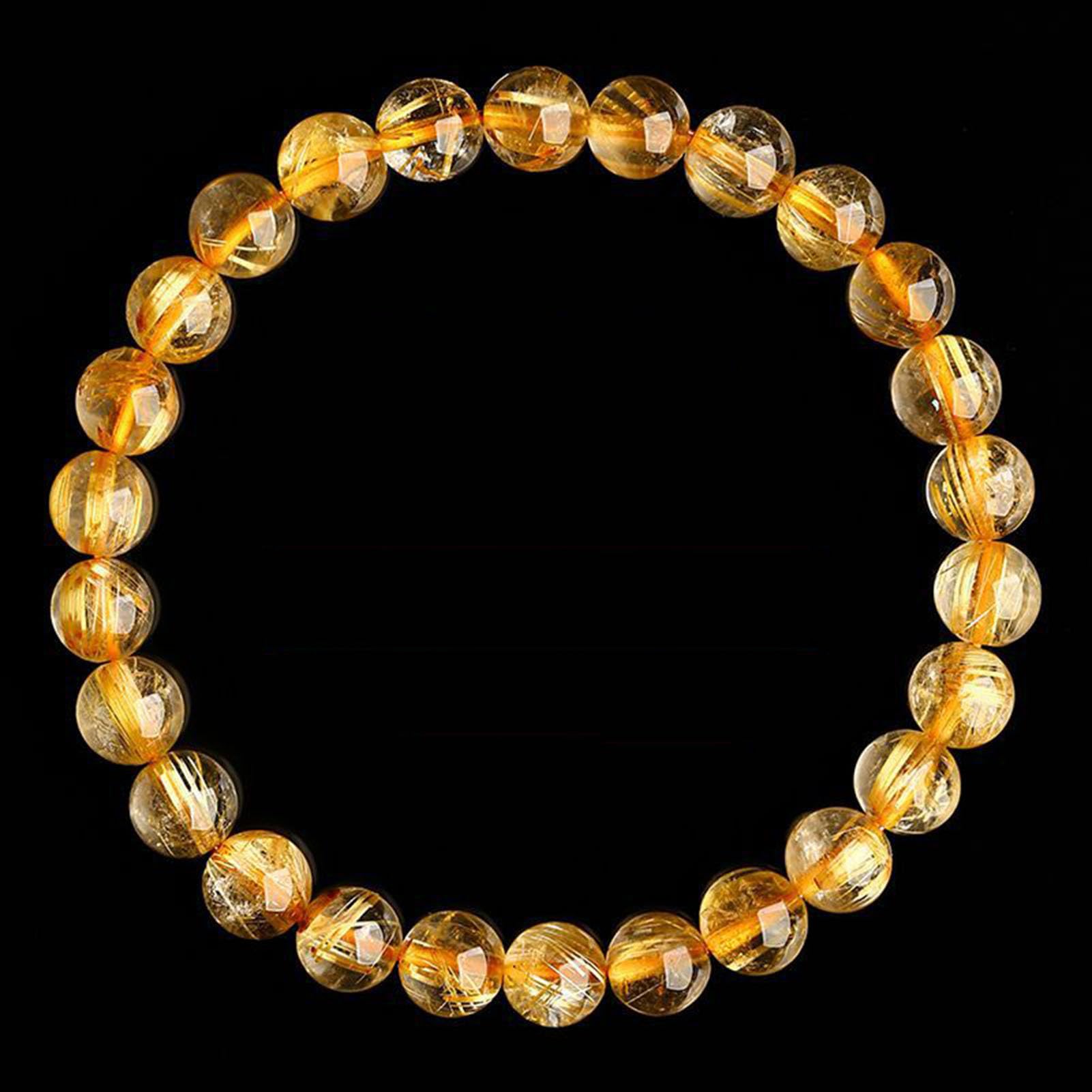 Bracciale con perline Chakra e cristalli di pietre preziose. Bracciale | Braccialetti rutilati dorati fatti a mano per la meditazione Yoga, energia spirituale e positiva di cristallo chiaro