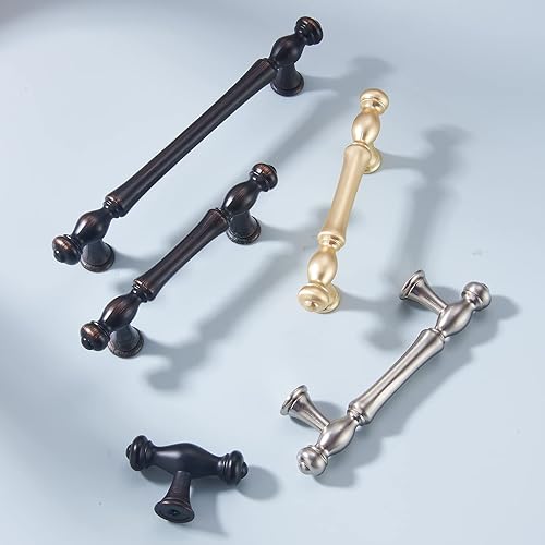 Miniatura 5 de BRONZEHOMM Paquete de 10 manijas doradas de gabinete de cocina de 5 pulgadas (5.039 in), tiradores de gabinete, accesorios de gabinete de cocina