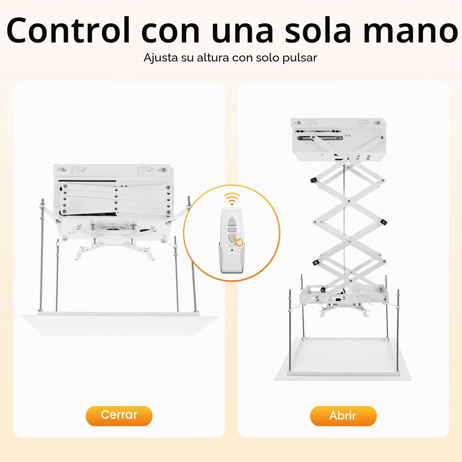 Proyector de techo plegable invisible | Soporte de proyector motorizado con mando a distancia | Soporte de techo oculto para escuelas, salas de conferencias | Capacidad de carga: 10 kg