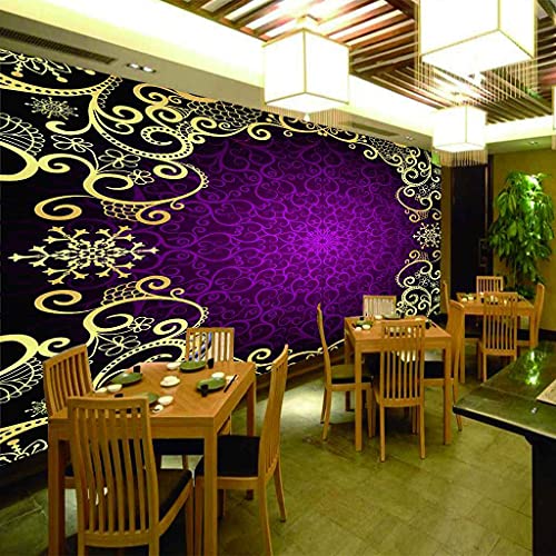 Papier peint panoramique violet motif art 3D 400x280 cm grand format élégant - 4