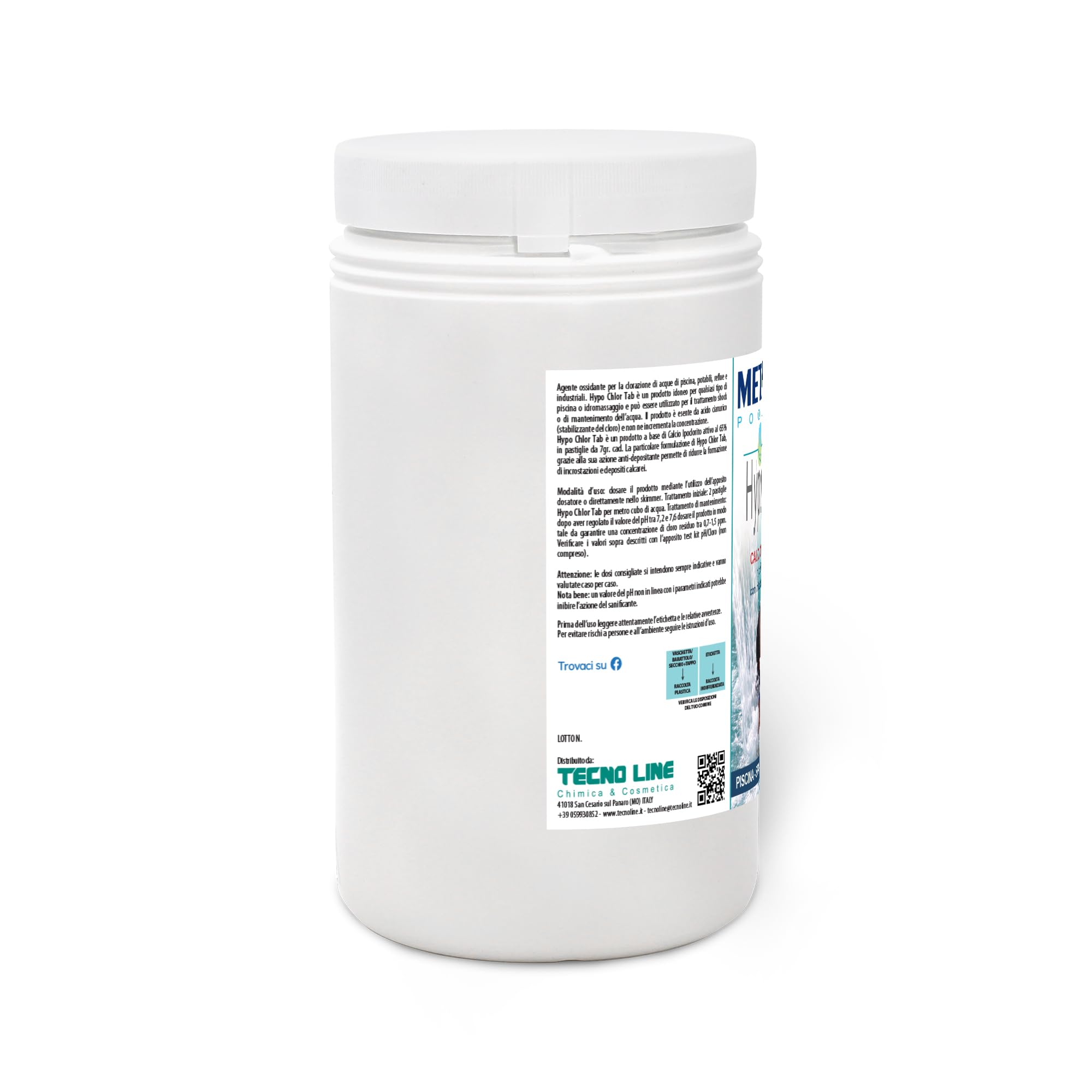 Metacril HYPOCHLOR TAB, in Pastiglie da 7gr, per Piscina e Spa - (1+1) 2 Kg | Calcio Ipoclorito 65%, per il mantenimento dell'Acqua di Piscina e Spa Idromassaggio
