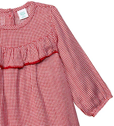 Image of miniklub Baby Round Neck Sleeveless Woven Cotton Dress (Off White Color)