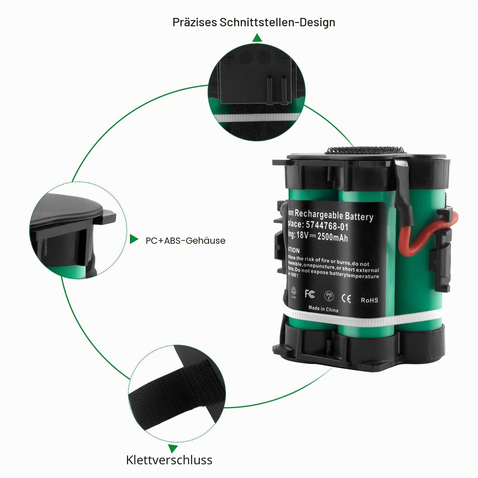 2500mAh 18V Akku Ersatz für Gardena Mähroboter R40Li R38Li R45Li R50Li R70Li R75Li R80Li Husqvarna Rasenmäher 305 308 McCulloch ROB R1000 R800