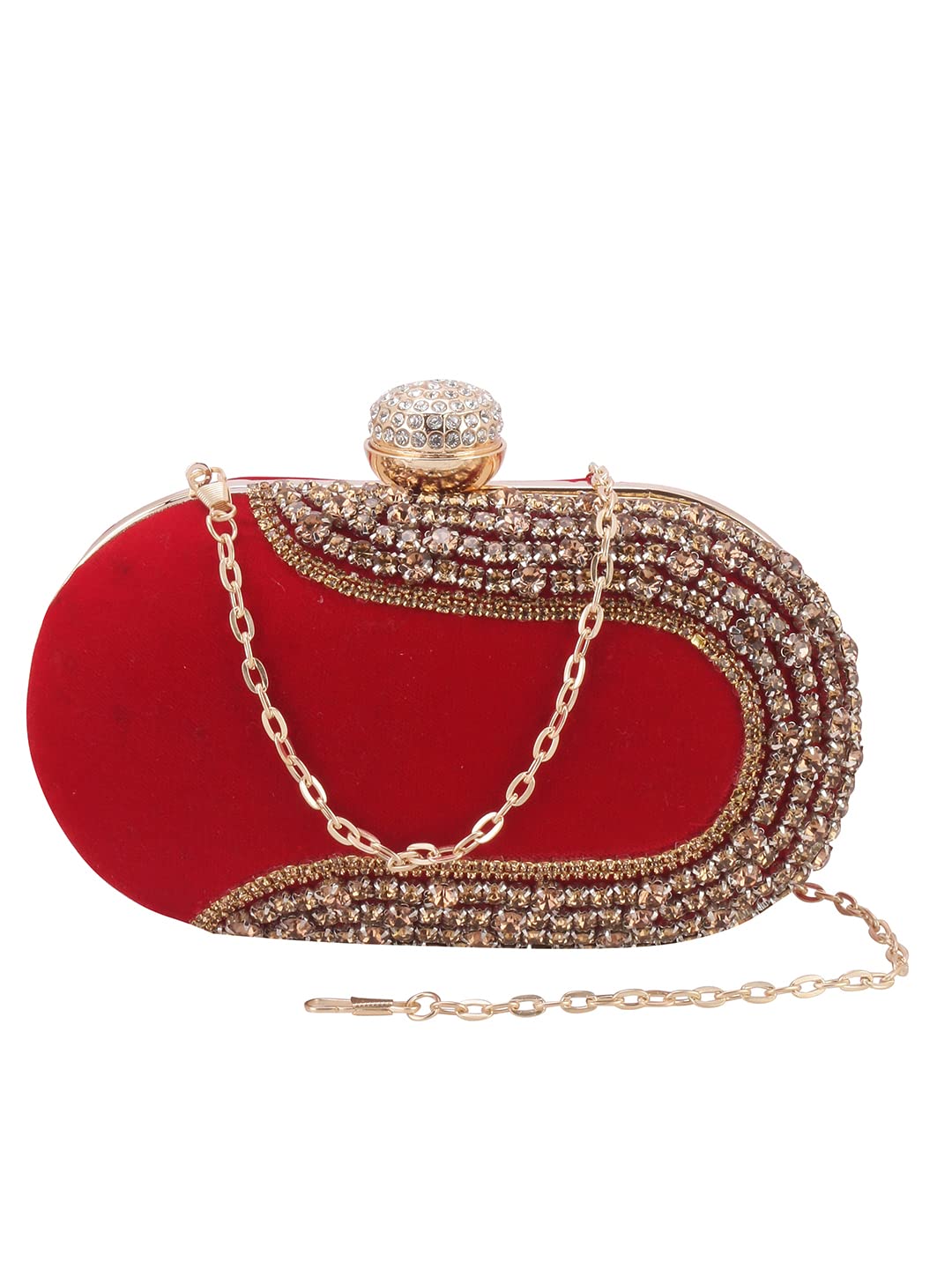 swisni Women's Handicraft Beautiful Box Clutch Bag ||Evening Party Clutch Bag Wallet Clutch||Clutch Purses for Women Wedding Handmade Evening Handbags Party Bridal Clutch(Red Color)-picture-29
