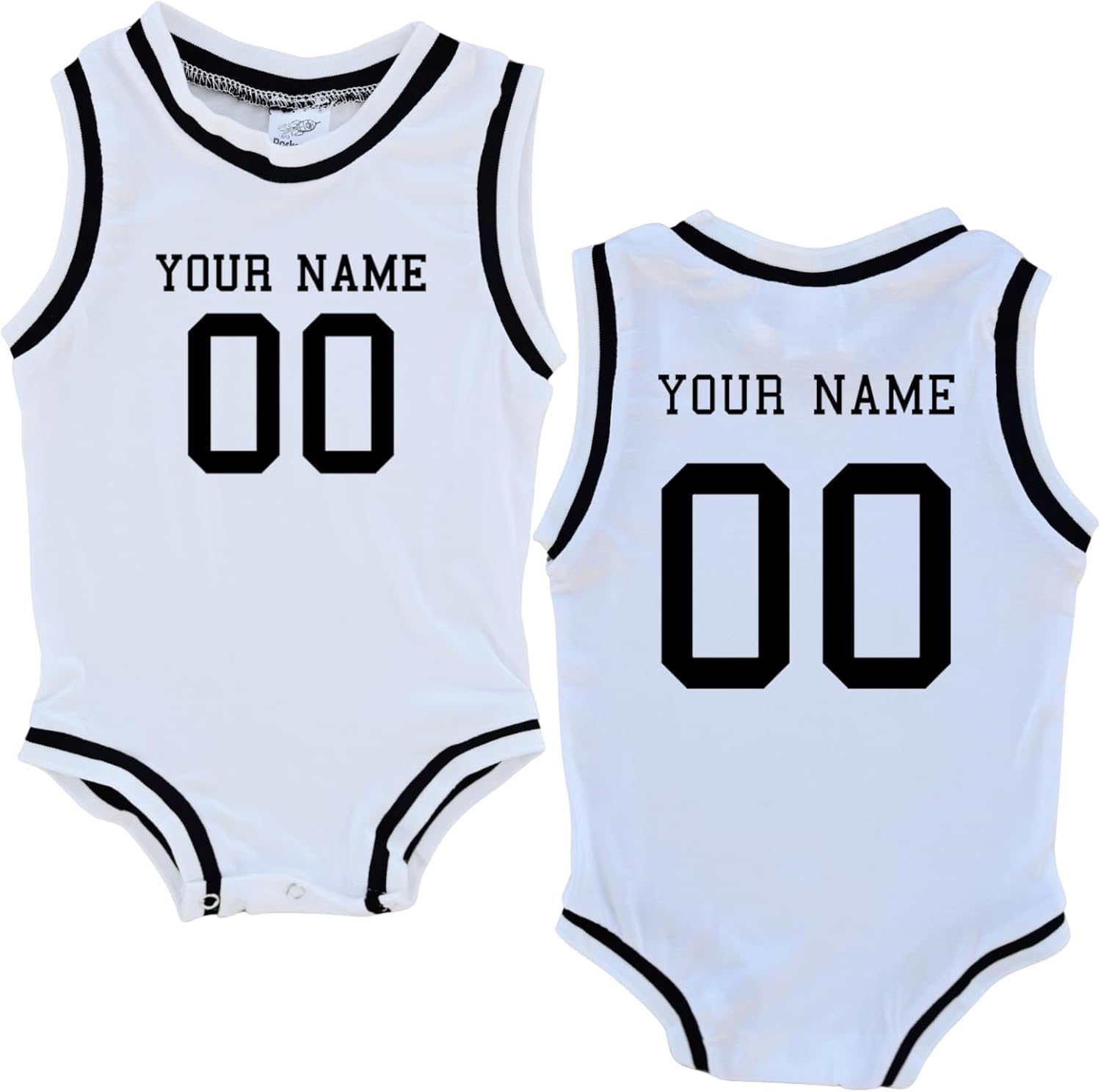 Rocket Bug Custom Sleeveless Basketball Sport Jersey for Babies - Personalized with Name & Number-FRONT and BACK