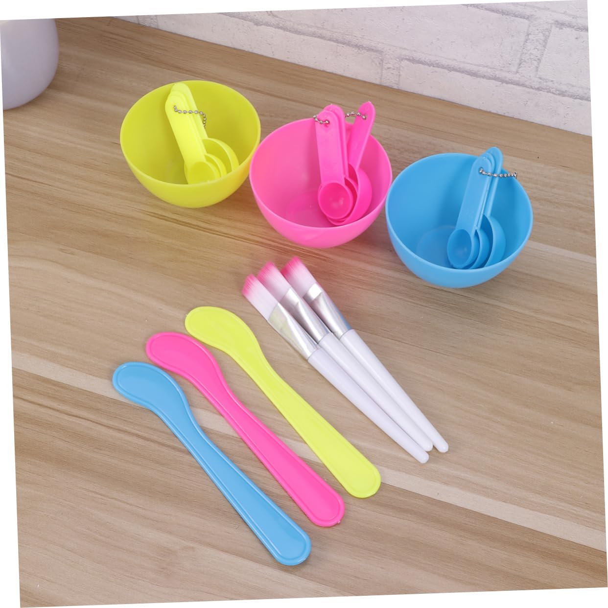 Didiseaon Diy Facial Mask Tools 3 Sets 4pcs Bowl Brush Stick Spoon Kit Face Mask Spa Tool