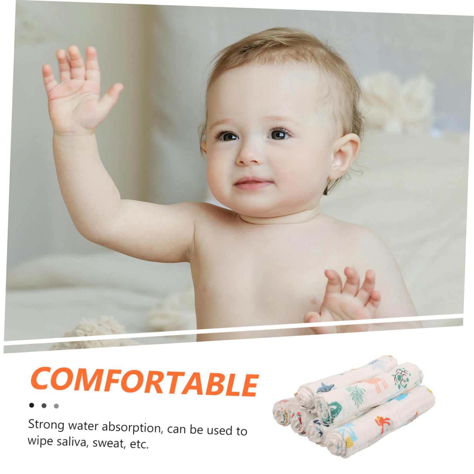 6 piezas Toallitas Muselina Niña Pañuelos Saliva Absorbentes Suaves y Multifuncionales para Cara y Eructos Diseño Infantil para Recién Nacidos y Pequeños