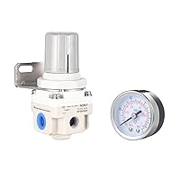 Vista 7 de Regulador de presión de aire NPT de 1/4 pulgadas con mini válvula de control de aire de manómetro para compresor