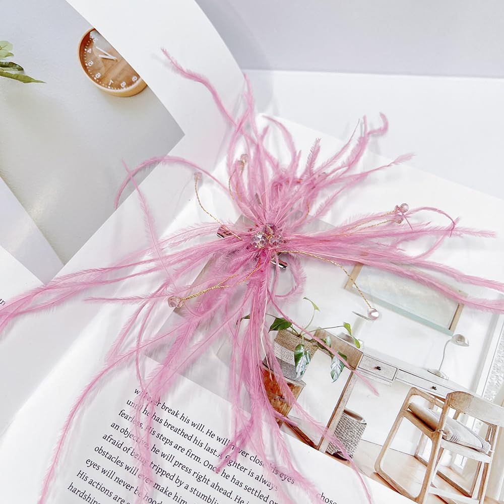 Delicate Feather Flower Brooch Hair Clip for Women image 3
