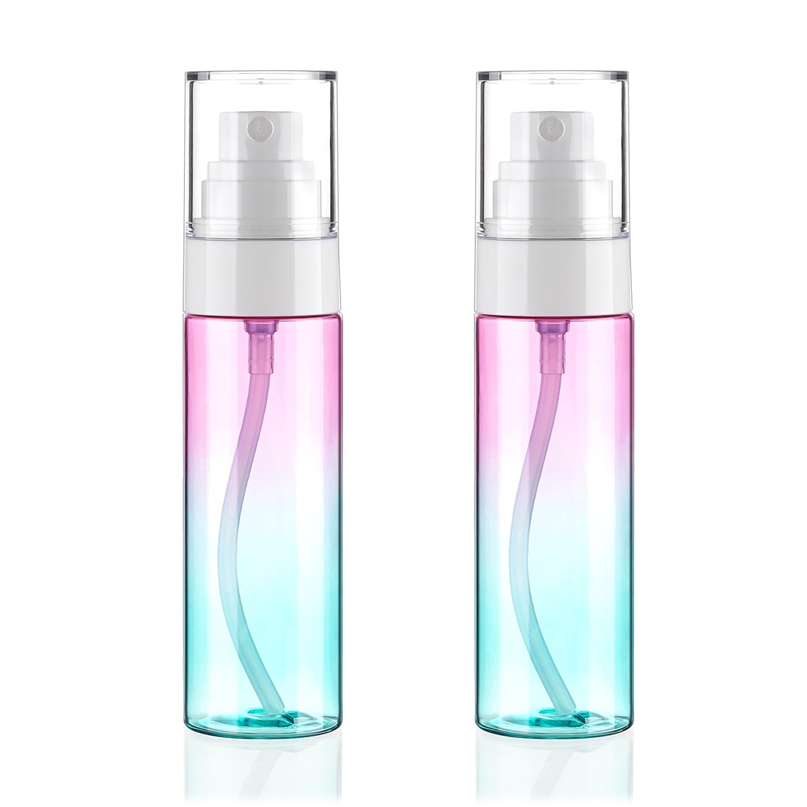 Fine Mist Spray Bottle Plastic Spray Bottles 3.4oz/100ml 2Pack Makeup Setting Spray Bottle TSA Approved Empty Cosmetic Refillable Travel Bottle