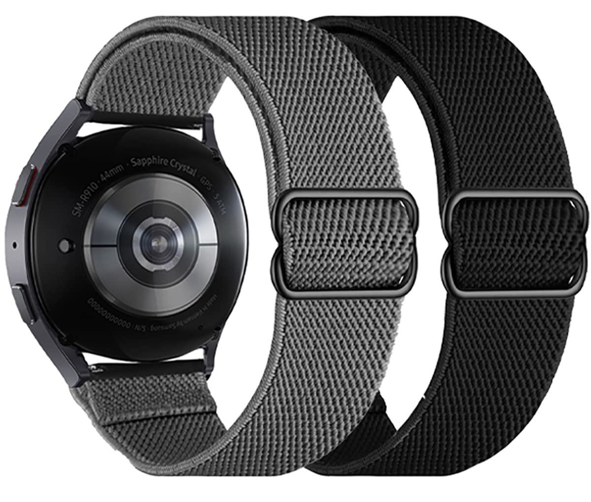 OlytopElastic Bands for Galaxy Watch 6/4 Classic Bands 47mm 46mm 43mm 42mm/5 Pro Band 45mm,Samsung Galaxy Watch 7/FE/6/5/4 Bands 44mm 40mm/Active 2, 20mm Stretch Nylon Replacement Strap Wristband