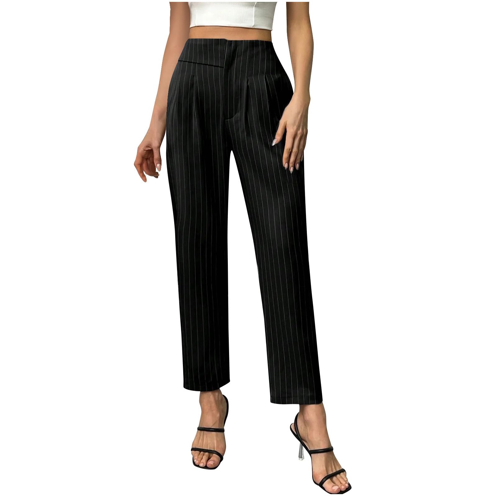 Office Pants for Women Trendy Straight Leg Formal Pants Business Casual Clothing High Waisted Dress Pant
