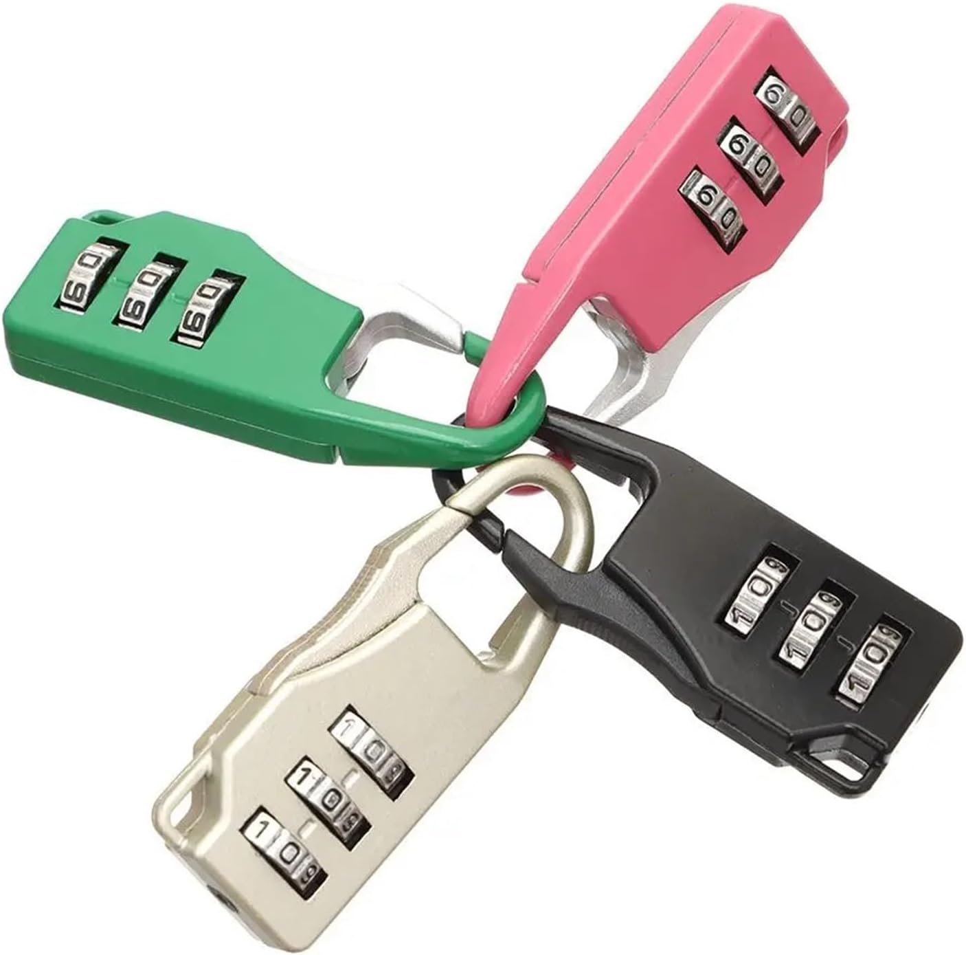 3 Dial Digit Combination Code Lock Travel Luggage Backpack Zipper Padlock Lock of Locker Mini Password Lock 1Pcs(Green)