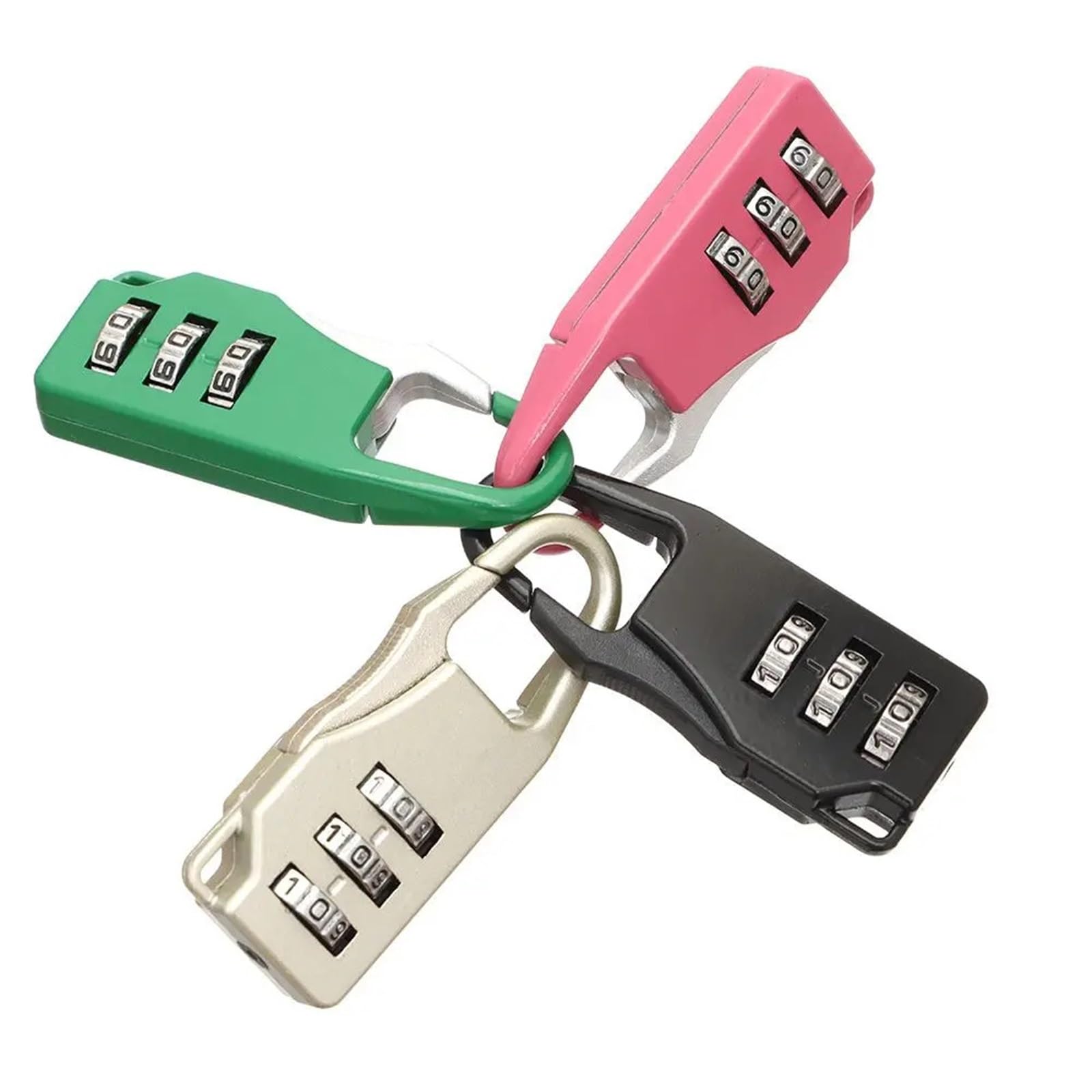 Cadenas à combinaison 3 chiffres pour bagages et fermeture éclair de sac à dos rose