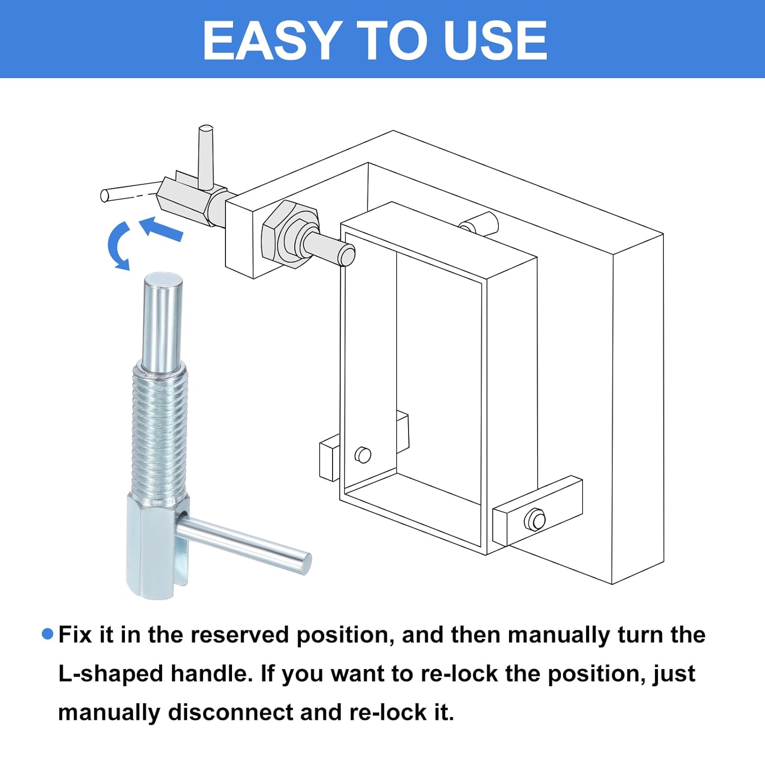 uxcell 5Pcs Retractable Indexing Plunger Pin, M12 l Spring Plunger Carbon Steel Spring Loaded Latch Telescopic Locking Pin for Machinery Shipbuilding