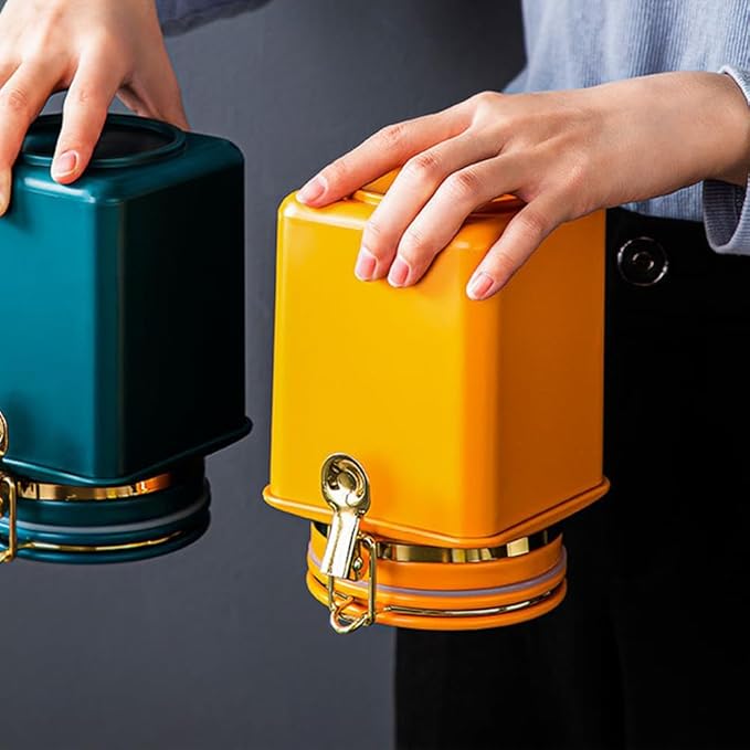 Cabilock Recipiente Hermético para Café con Tapa de Clip, 6.5x5.31x4.33 pulgadas miniatura 5