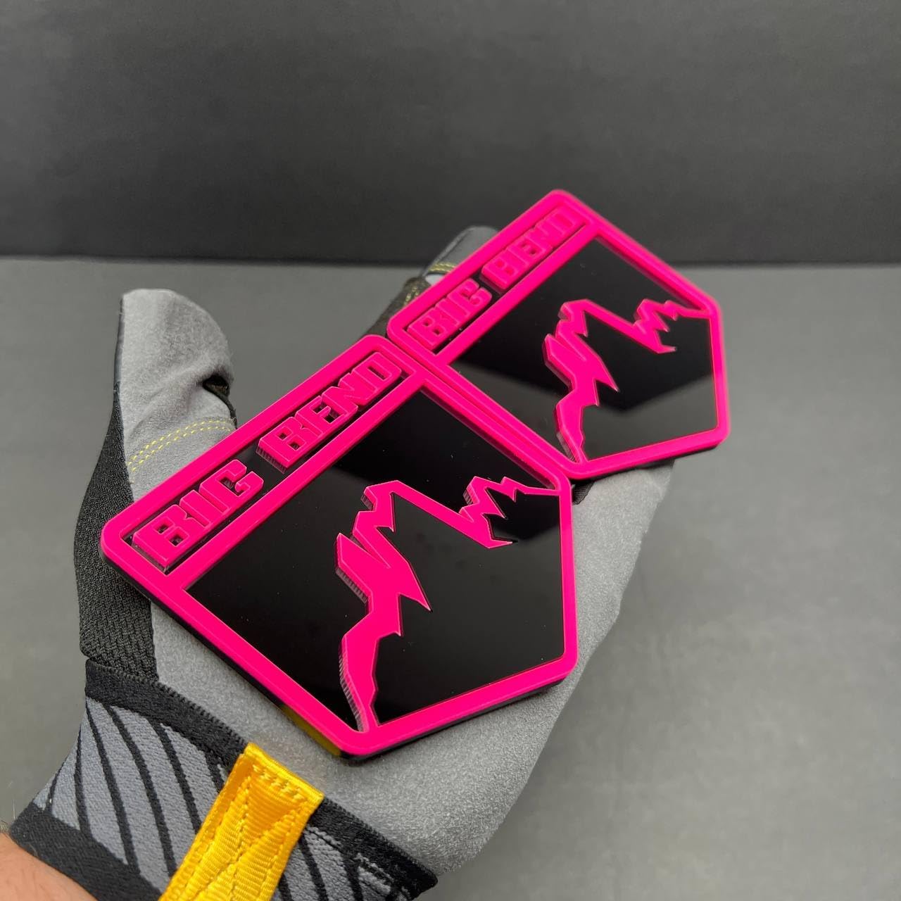 2X Big Bend Custom Emblem Badge Logo for Ford Bronco Glossy Black/HOT Pink Sport Offroad 4x4 SUV Truck Car-Safe Adhesive Easy Install