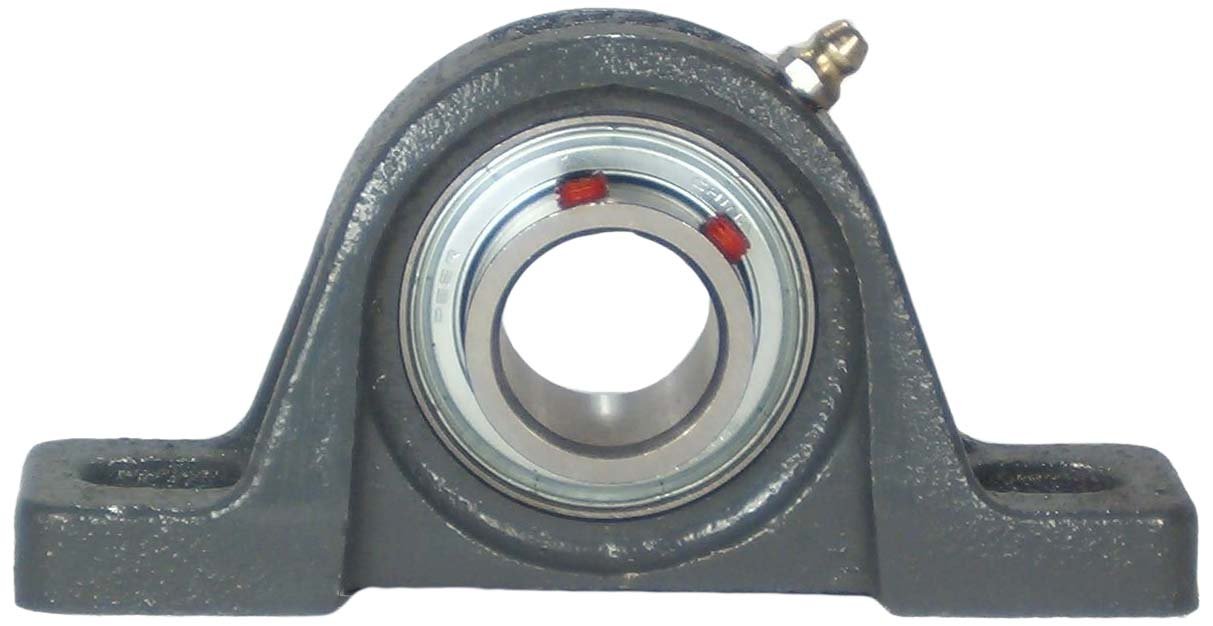 Peer Bearing FHSP204-12G Pillow Block, Standard Shaft Height, Narrow Inner Ring, Relubricable, Set Screw Locking Collar, Single Lip Seal, Cast Iron Housing, 3/4