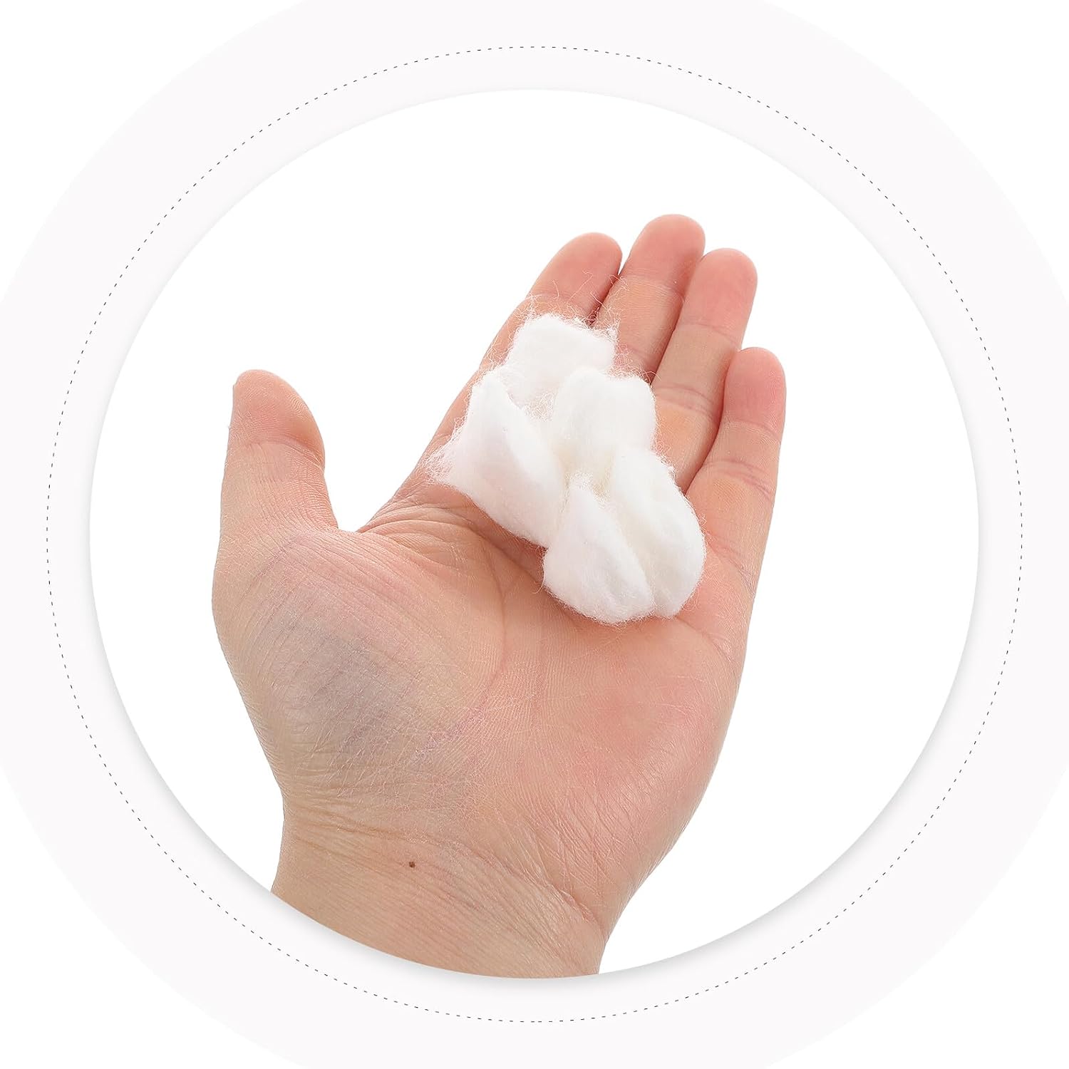 Ciieeo 100 Cotton Balls 2pcs Powder Remover Applicator Pads Makeup Removal and Nail Polish Remover Soft Cotton Face Pads for Personal Care and Household Use