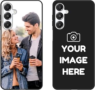 Personalized Picture Phone Case for Galaxy A16 5G 4G Custom Logo Name Customized Gift for Family Friend Soft TPU Cover Black Camera Screen Protection Military Grade Slim Anti-Drop Wireless Charging