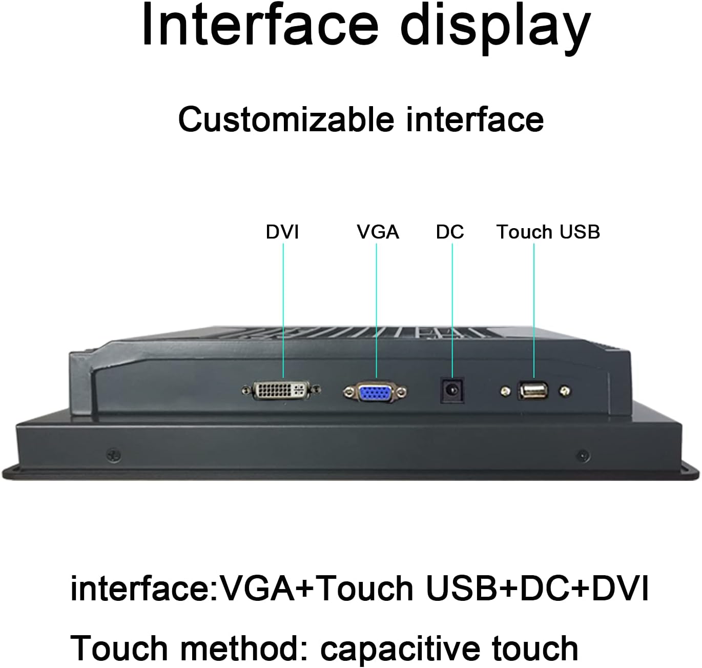 Industrial monitor waterproof LCD screen belt capacitor touch screen (15.6 inch, VGA+dvi(Capacitive touch))