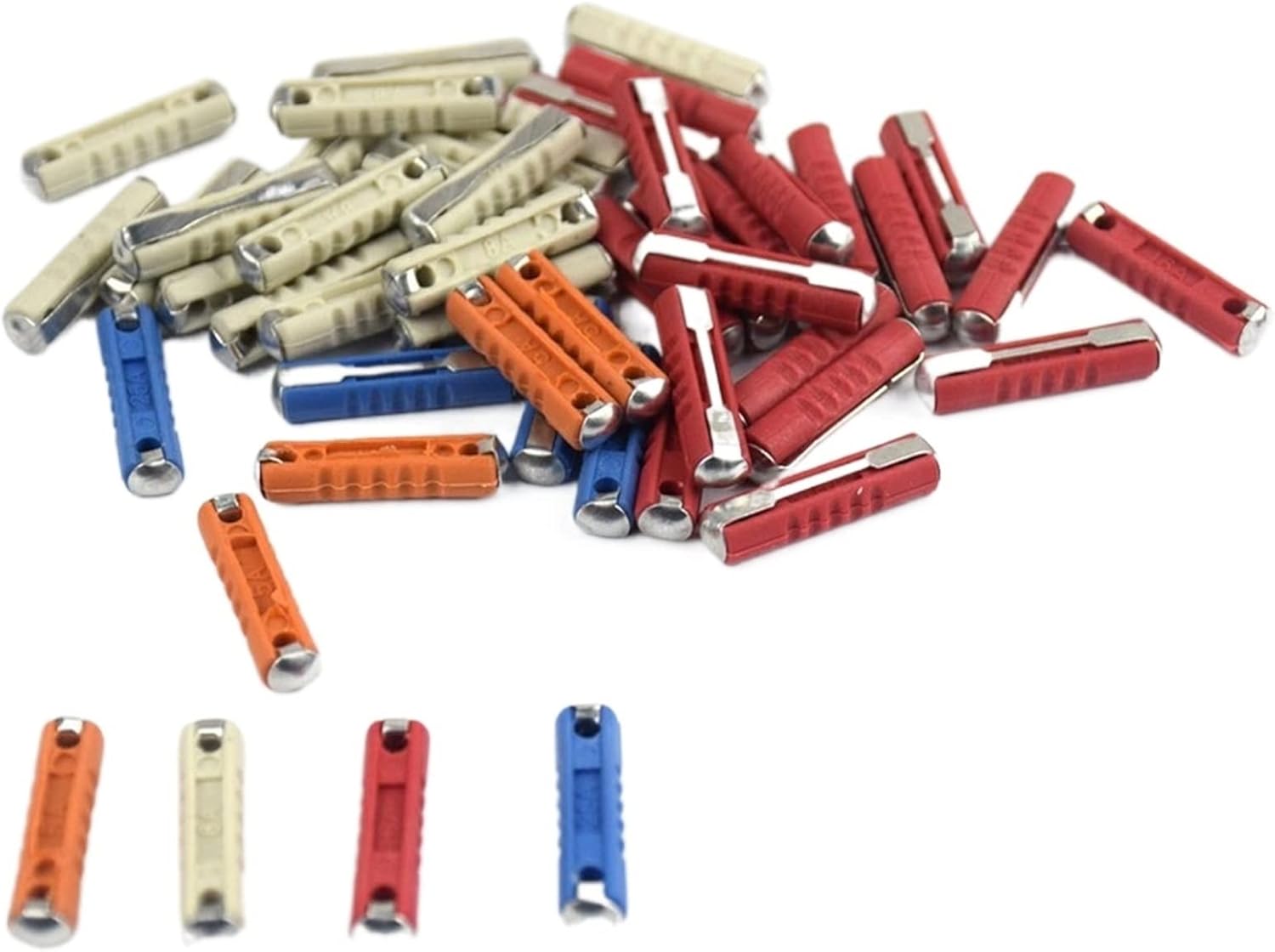 50 Pcs/Kit 5A 8A 16A 25A Classic Car Auto Fuses Kit Ceramic for Continental Car Fuse for Torpedo Bullet Automotive European Fuse