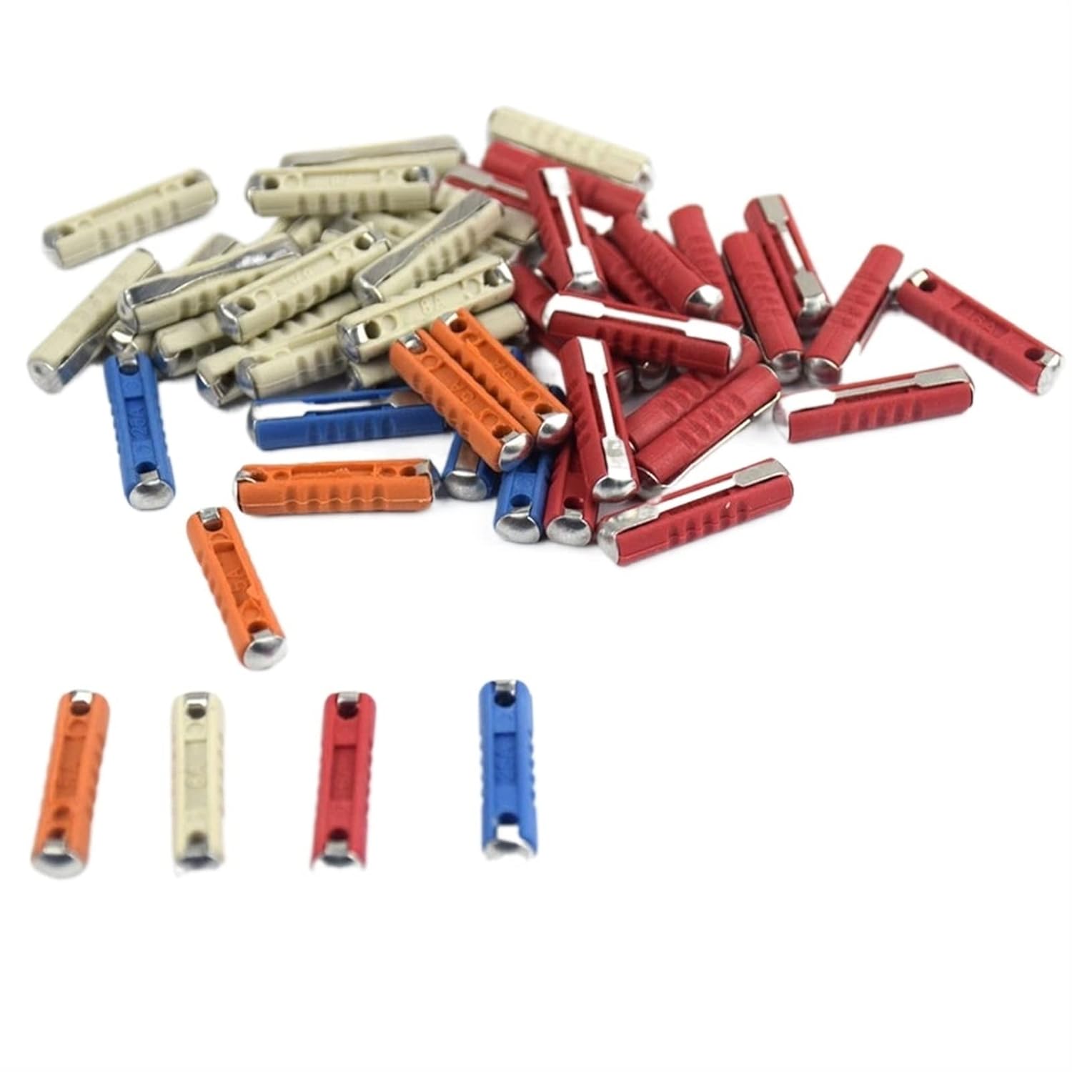 FEDIMA 50 Pcs/Kit 5A 8A 16A 25A Classic Car Auto Fuses Kit Ceramic for Continental Car Fuse for Torpedo Bullet Automotive European Fuse