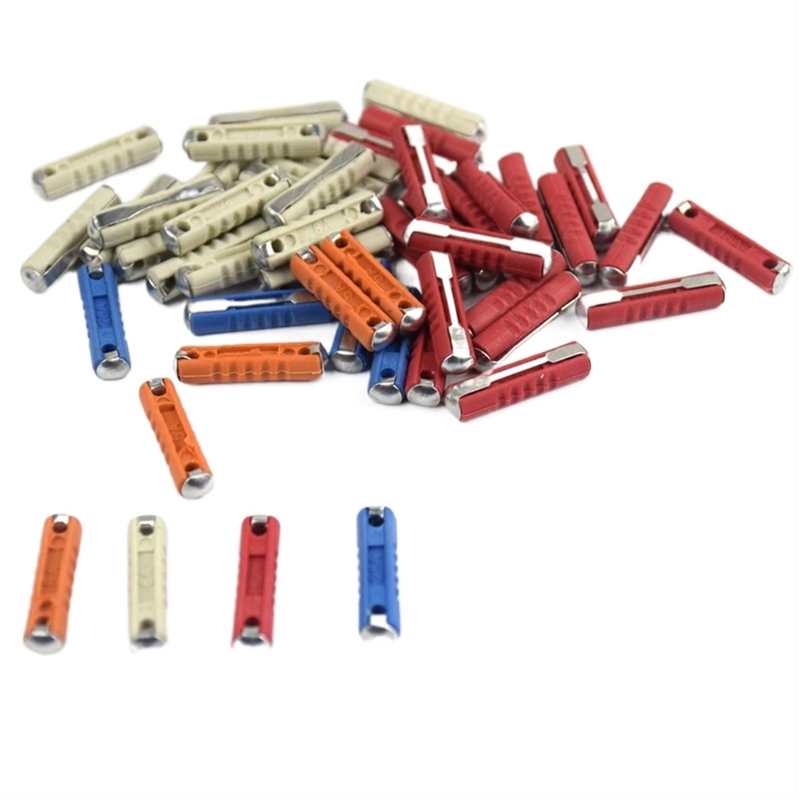 KXIWLUFV 50 Pcs/Kit 5A 8A 16A 25A Classic Car Auto Fuses Kit Ceramic for Continental Fuse for Torpedo Bullet Automotive European