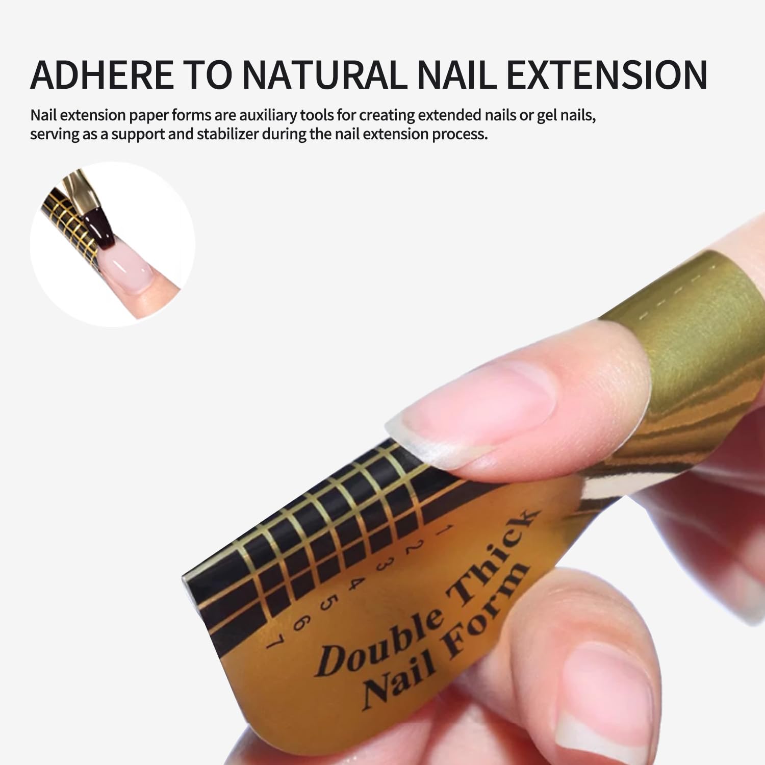 Nail Forms for Builder Gel 100pcs Nail Extension Forms Beautiful for DIY at Home NailForms for Acrylic Nails Create Long Lasting Gel Extensions Professional Nail Art Supplies