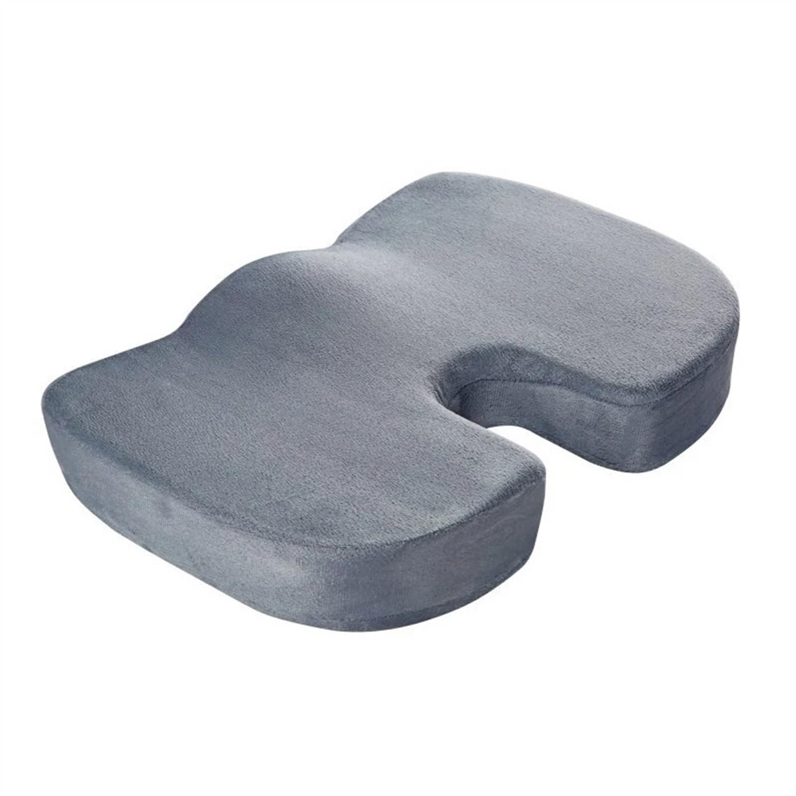 Cojín de Asiento Cojín ortopédico para asiento de hemorroides, cojín de rebote para coche, silla de oficina, soporte Lumbar, almohada transpirable para aliviar el dolor Cojin Silla Oficina(Plush Gray