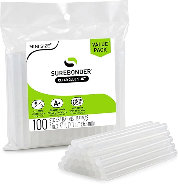 Surebonder DT-100 All Temperature Mini 100 Glue Sticks, 4-Inch