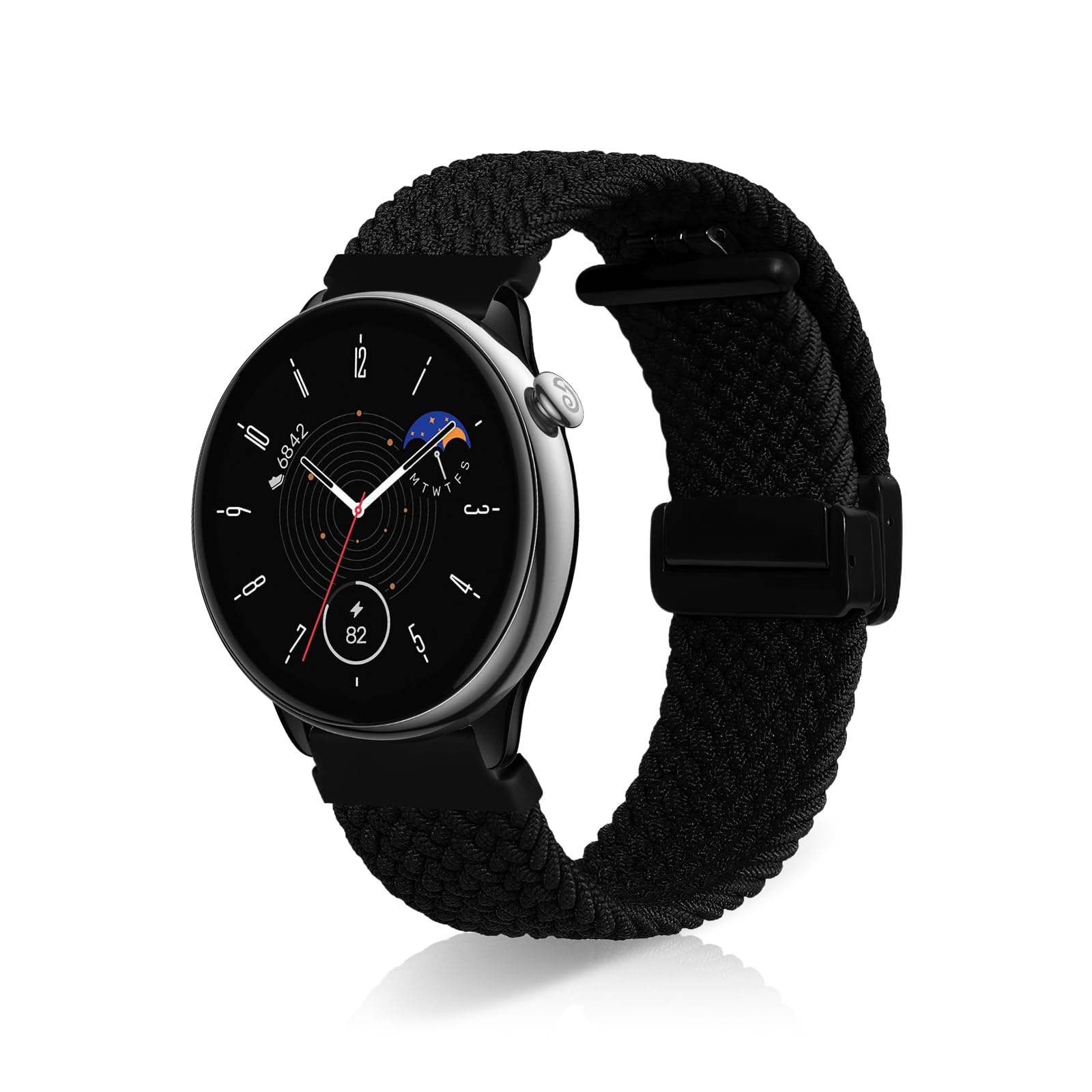 KoGiio 2 Cinturini Elastici Intrecciati 20mm Per Amazfit Active 2, Active, GTR Mini, GTS 4 - Lavanda E Rosa