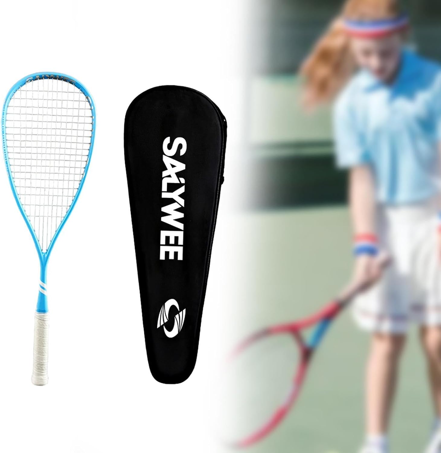 Squash Racquet Squash Racket Lightweight Tennis Training Equipment Tennis Racquet for Practice Cushioning Advanced Beginners, Blue