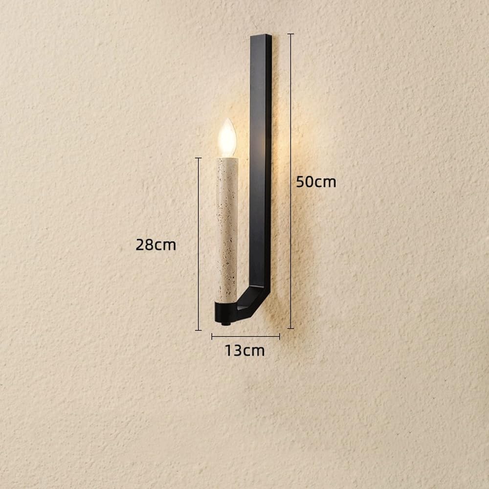 Wabi Sabi Style Bedroom Wall Light Decoration Modern Yellow Travertine Wall Sconces for Bedside Corridors Post-Modern Beige Natural Stone Wall Lamp E27 Wall Lantern Lighting for Porches