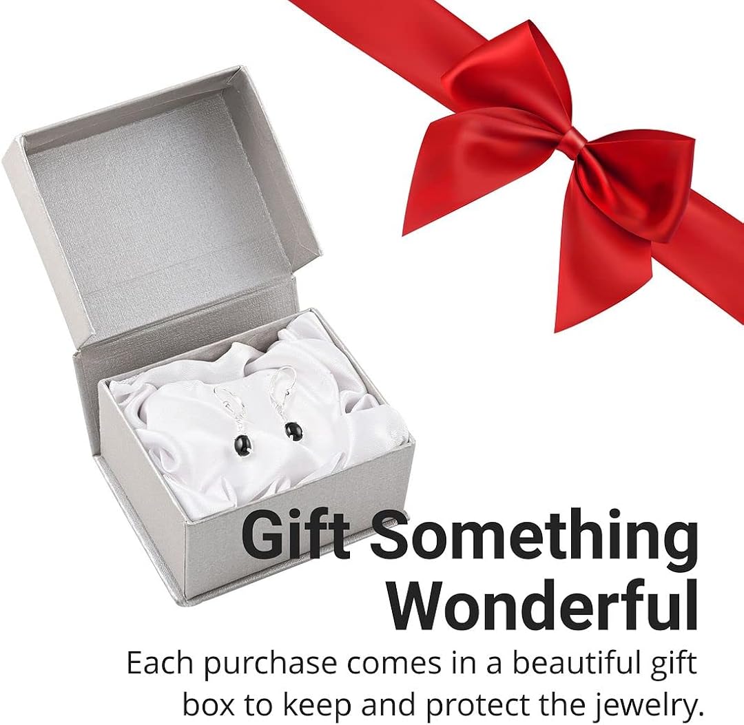 Miniatura 6 de Black Tourmaline Earrings in 925 Sterling Silver - Tourmaline Crystal Dangle Leverback Earrings for Women