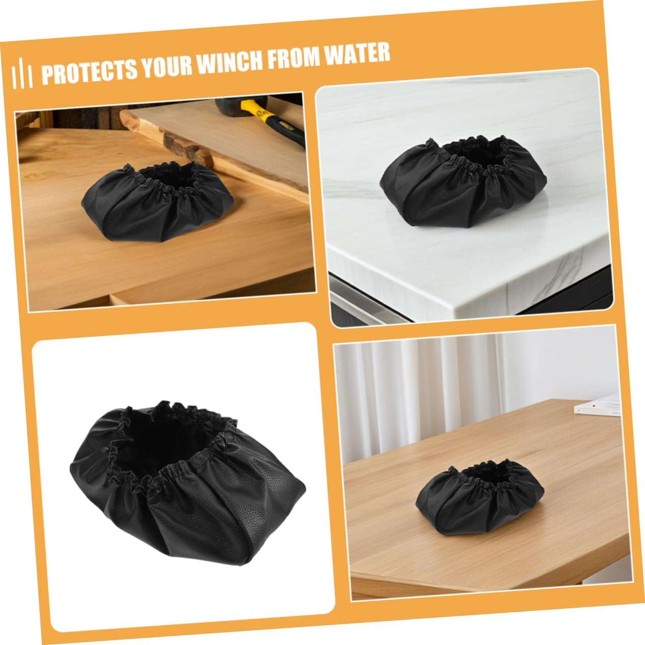 Mikinona Winch Protection Cover 3500lbs Capacity Winch Cover Weather Resistant for Car
