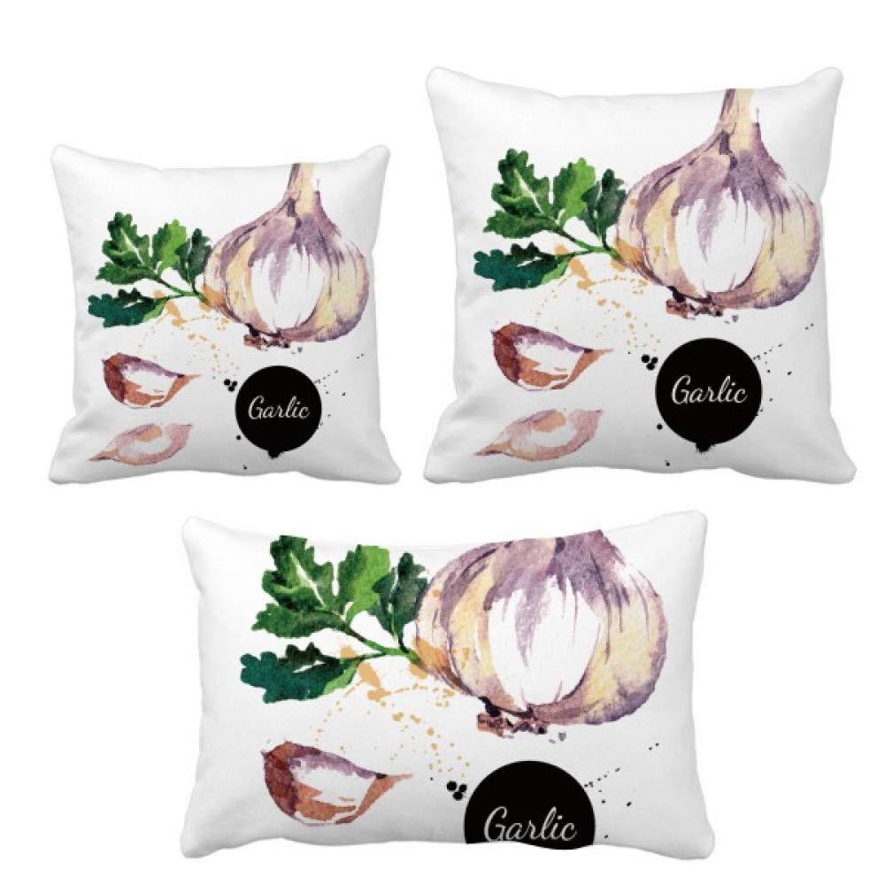 Coussin ail et légumes aquarelle pour une décoration de canapé naturelle