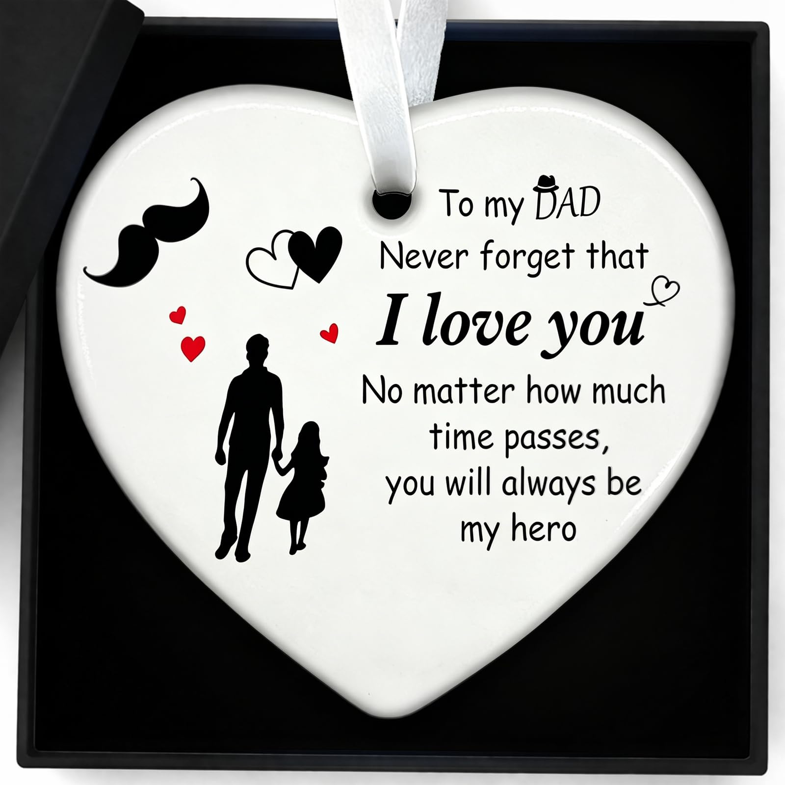 fathers Dad Dad Gifts from Daughter Birthday To My Dad Ceramic Ornament Plaque Send Keepsake Decorations Present Christmas
