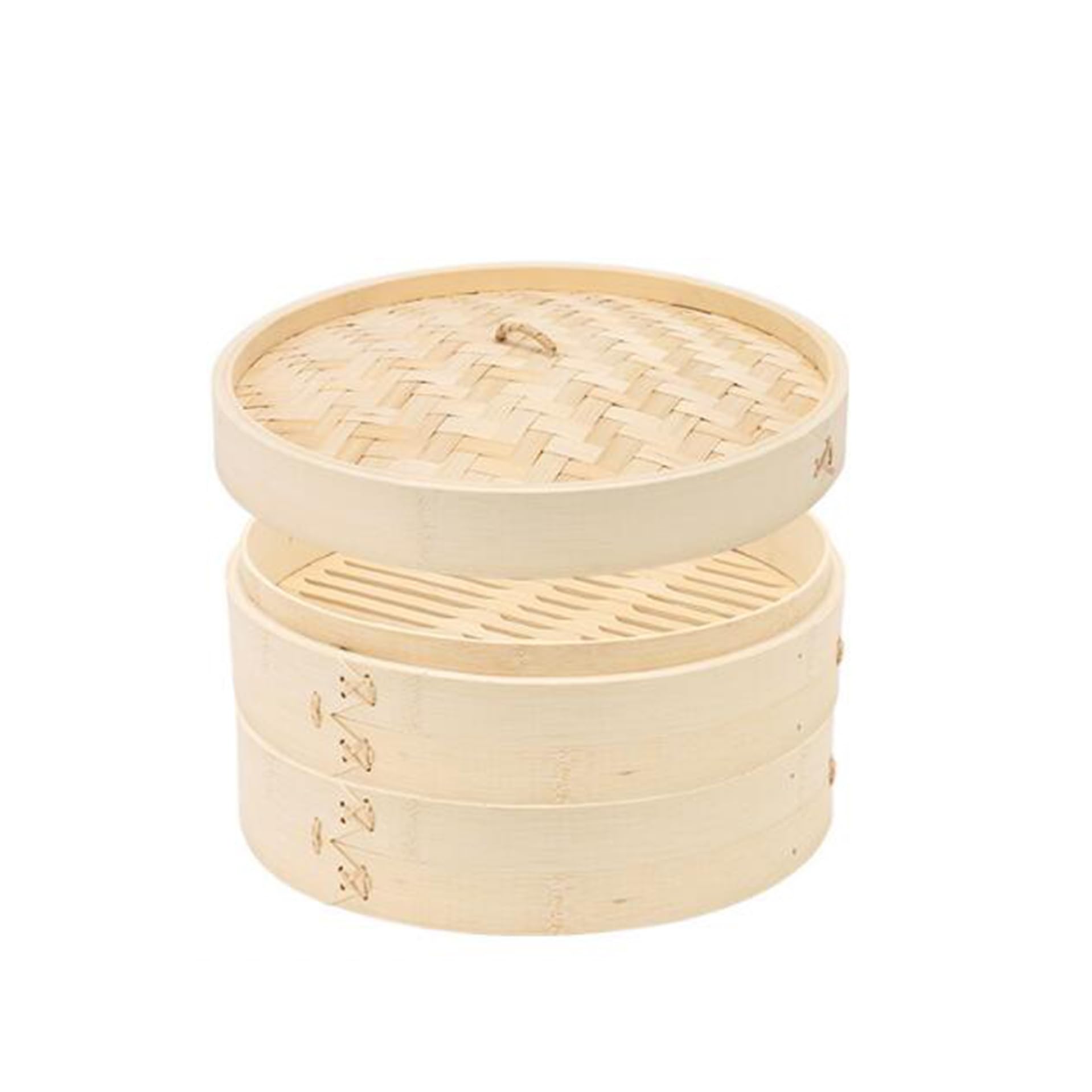Vapor de bambú de 2 Capas, Vapor con Tapa, Vapor de bambú para arroz, Dim Sum, Verduras y Carne, 30 cm