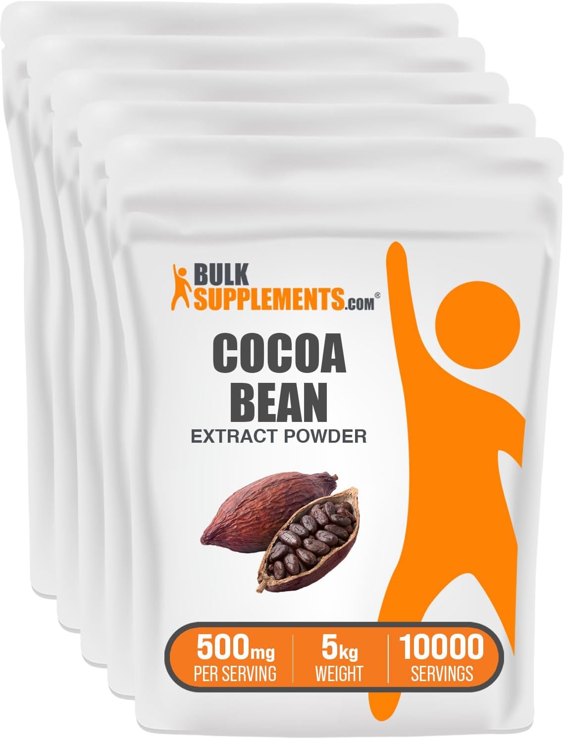 BulkSupplements.com Cocoa Bean Extract Powder - Cocoa Supplement - Unsweetened, Vegan & Gluten Free, 500mg per Serving, 250g (8.8 oz) (Pack of 1)